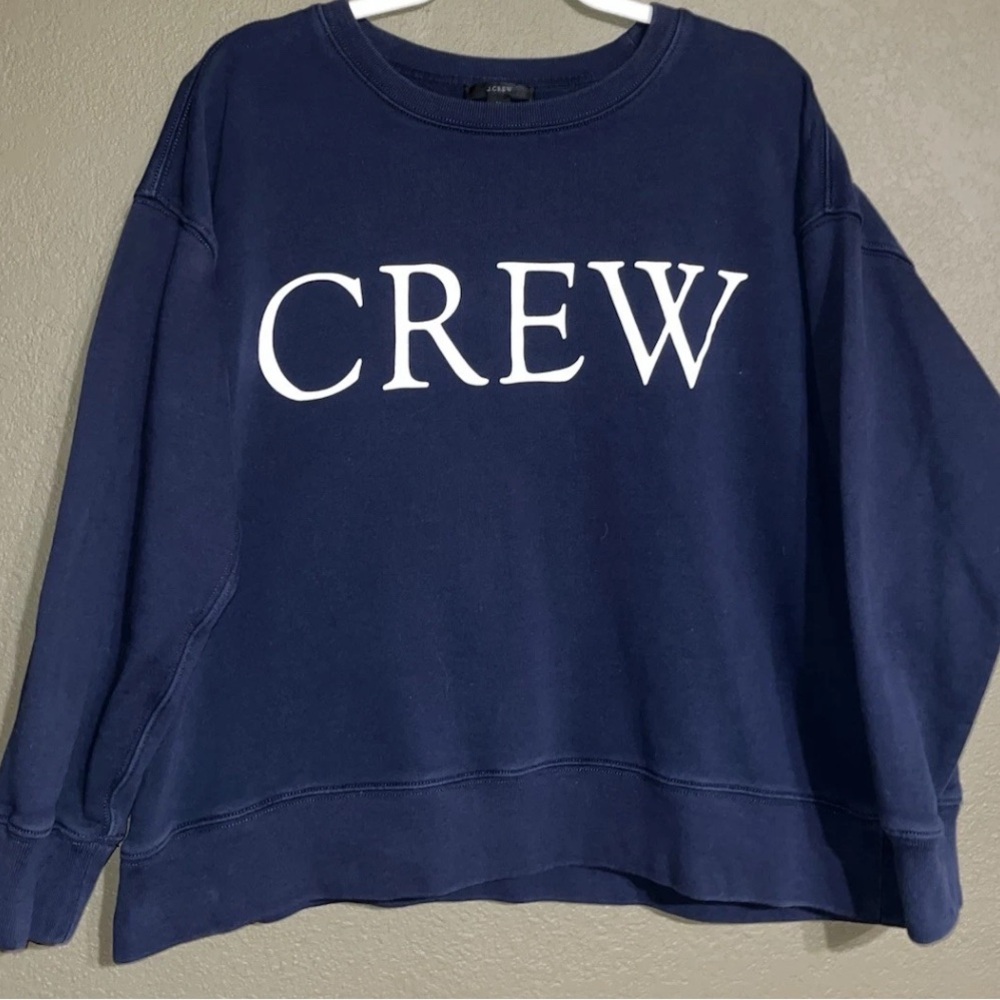 J.CREW Crew Logo Navy Sweatshirt Women’s Medium